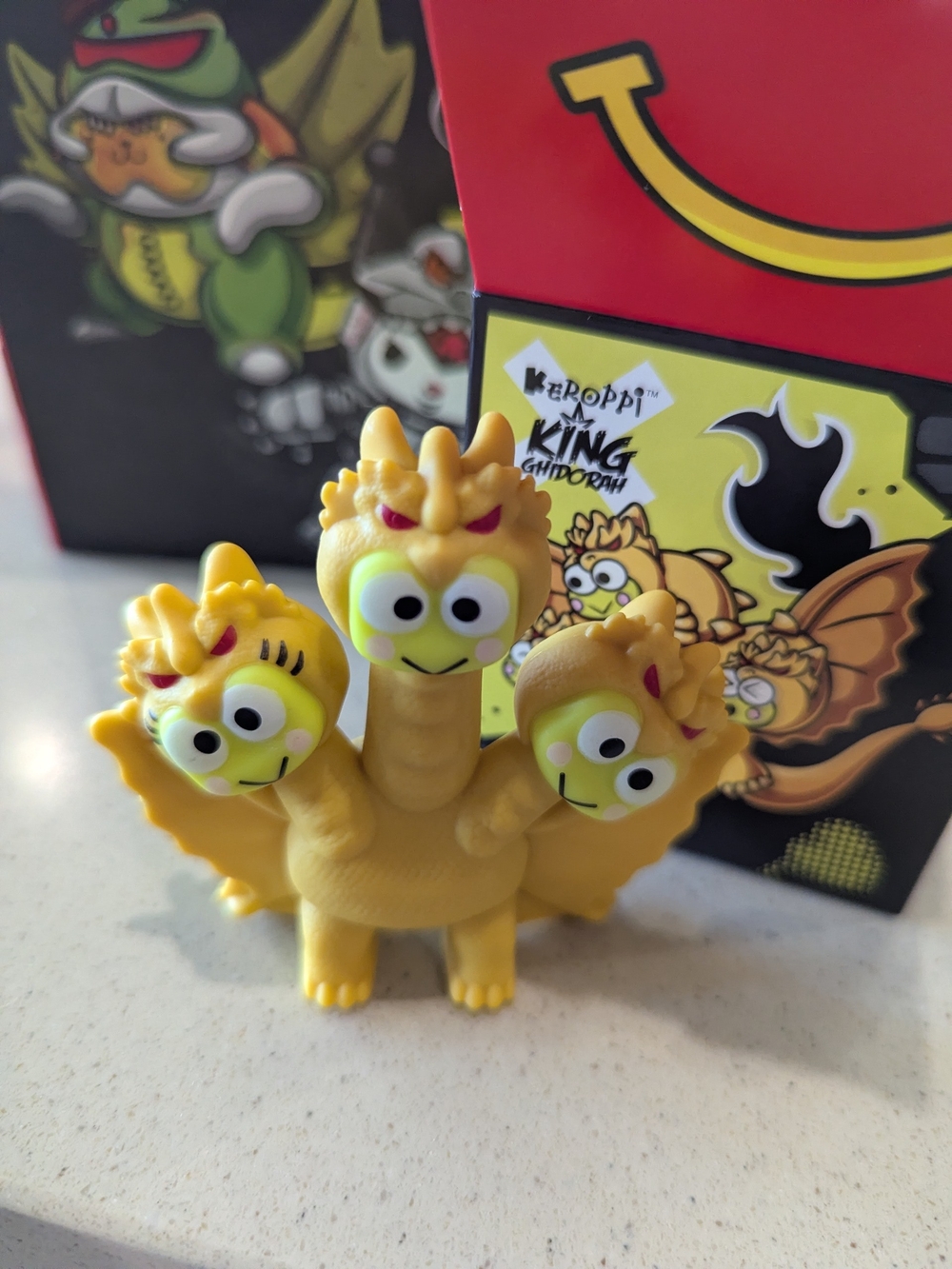 hello kitty x godzilla mcdonalds figure keroppi as king ghidorah